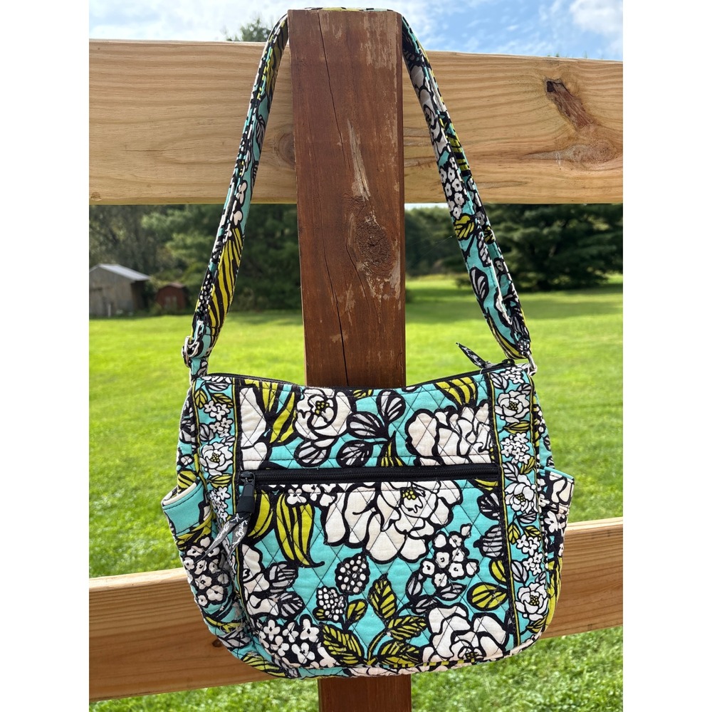 Vera Bradley Night and Day Indigo Quilted Cotton Crossbody Shoulder Bag Teal